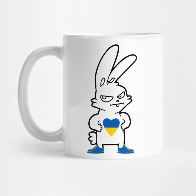 Ukraine heart Rabbit with sneakers, Ukraine, fight, support, love by Kristalclick 